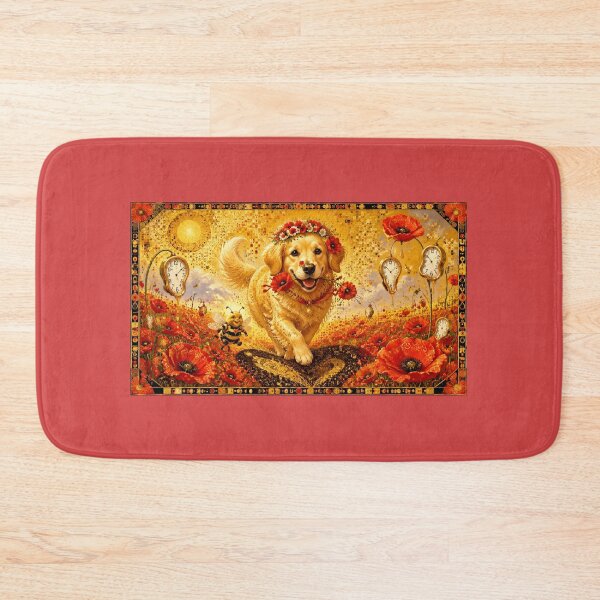 Item preview, Golden Happiness: Golden Retriever in a Field of Poppies and Clocks designed and sold by Natalia-Vlad.