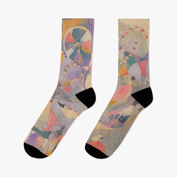 Item preview, Pastel Abstract Carnival with Ferris Wheels and Festival Bunting designed and sold by GutyzDesignsES.