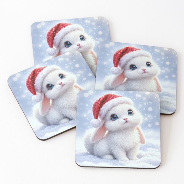 Item preview, Adorable Bunny in a Santa Hat Christmas Holidays designed and sold by Stephanie Laird.