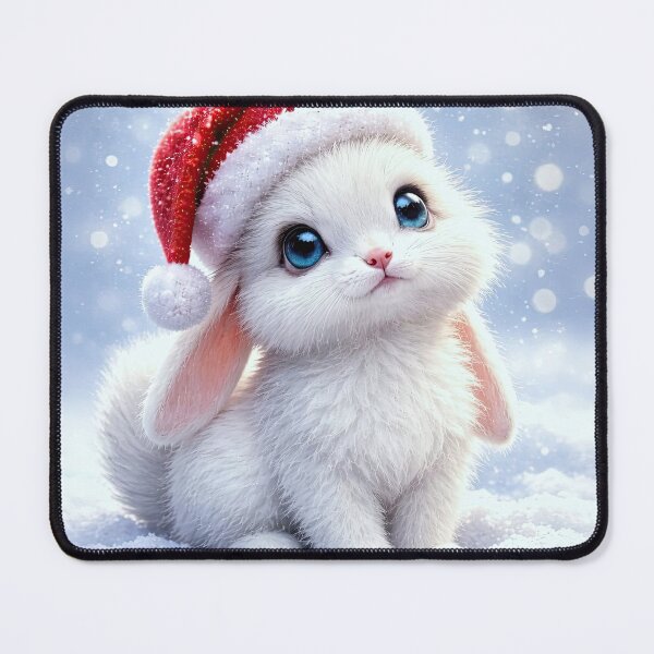 Item preview, Adorable Bunny in a Santa Hat Christmas Holidays designed and sold by Stephanie Laird.