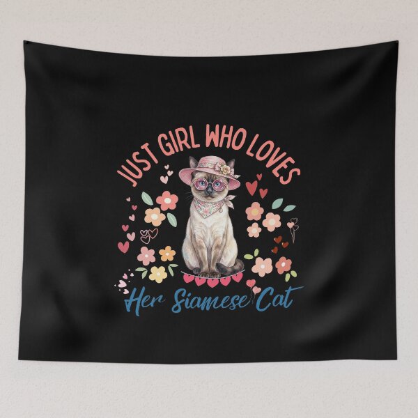 Item preview, Just A Girl Who Loves Her Siamese Cat Floral Cute Pet Lover designed and sold by Fateh-Kro ⭐⭐⭐⭐⭐.