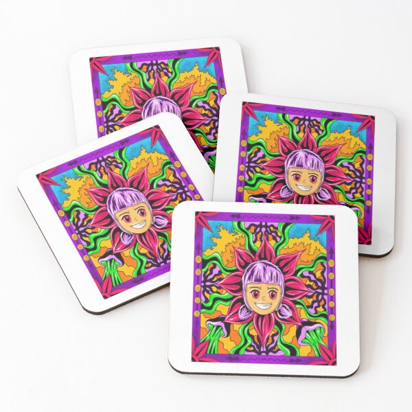 Item preview, Psychedelic Flower Girl Trippy Acid Art designed and sold by thompsomechan.
