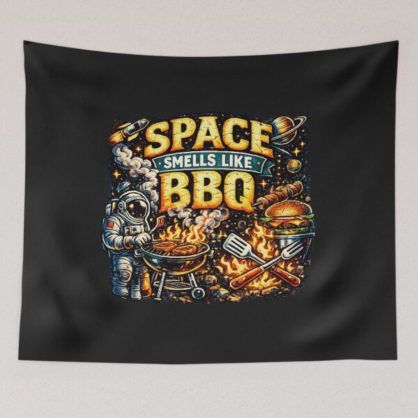 Item preview, Space Smells Like BBQ | Funny Summer Cosmic Astronaut Sci-Fi designed and sold by Genius Geek.