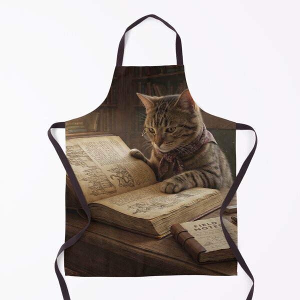 Item preview, Brown Tabby Cat Reading Ancient Book in Vintage Library | Book Lover Fantasy Art designed and sold by Ghostlycats2026.