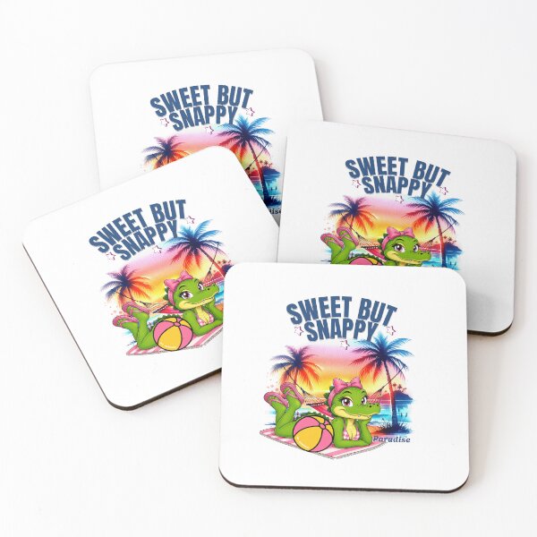 Item preview, Sweet But Snappy Alligator Paradise Tropical Beach Sunset designed and sold by Rosie's Wildflower Boutique.