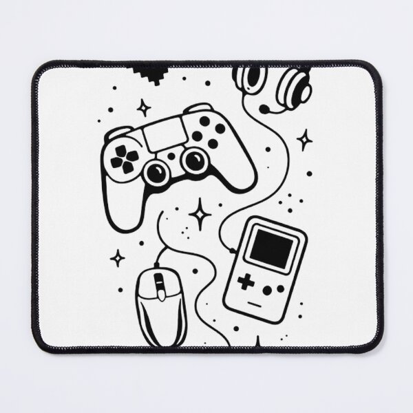 Item preview, Gamer Aesthetic Doodle Collage Line Art designed and sold by The-SilentPlace.