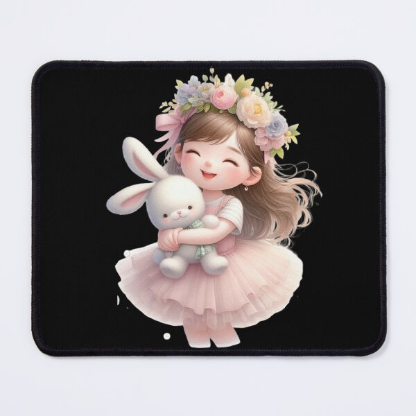 Item preview, Joyful Girl with Bunny Toy designed and sold by Codavid85.