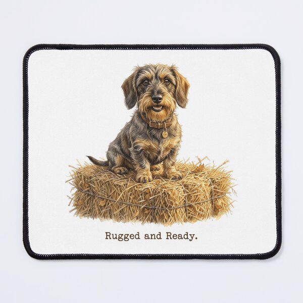 Item preview, Wire Haired Dachshund Rugged Farm Portrait Design designed and sold by jgoteiner.