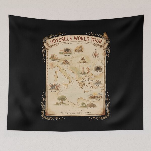 Item preview, Odysseus World Tour Funny Ancient Greek Mythology Literature Humor designed and sold by Redgiant87x.
