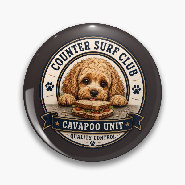 Item preview, Counter Surfing Club - Cavapoo Unit - Quality Control/Funny Cavapoo Dog Badge Logo  designed and sold by Halejo68.