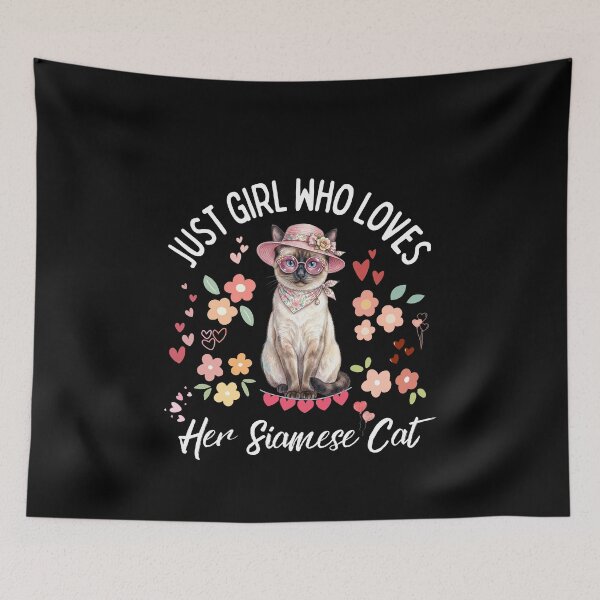 Item preview, Just A Girl Who Loves Her Siamese Cat Floral Cute Pet Lover designed and sold by Fateh-Kro ⭐⭐⭐⭐⭐.