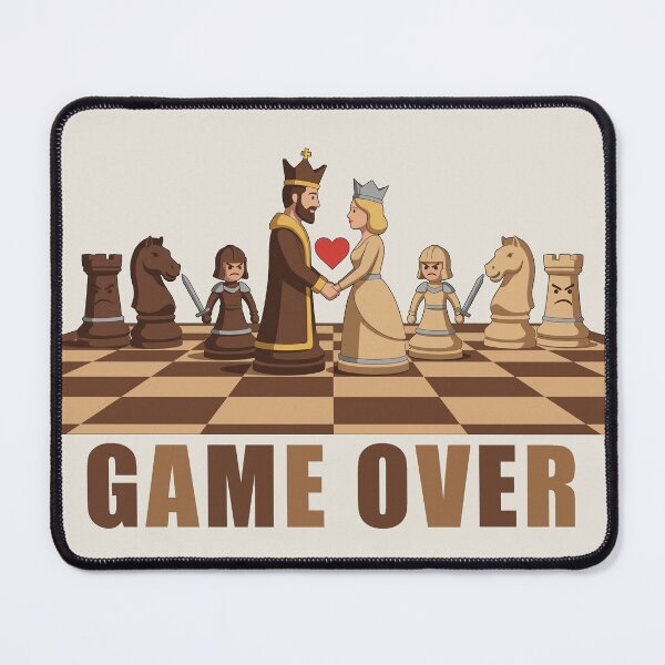 Item preview, Game Over Chess King Queen Marriage Couple Funny Board Game Graphic designed and sold by KiwiRider.