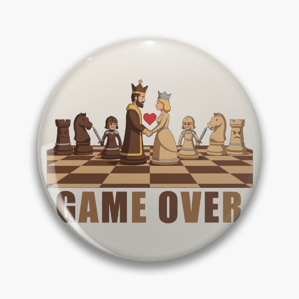 Item preview, Game Over Chess King Queen Marriage Couple Funny Board Game Graphic designed and sold by KiwiRider.