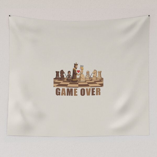 Item preview, Game Over Chess King Queen Marriage Couple Funny Board Game Graphic designed and sold by KiwiRider.