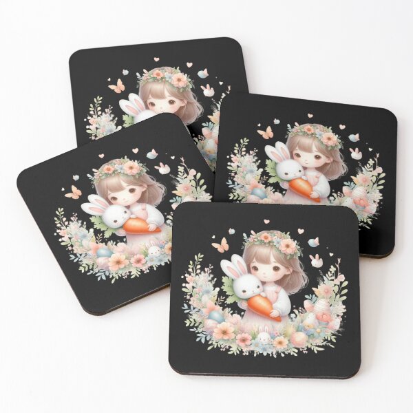 Item preview, Girl with Bunny and Flowers designed and sold by Codavid85.