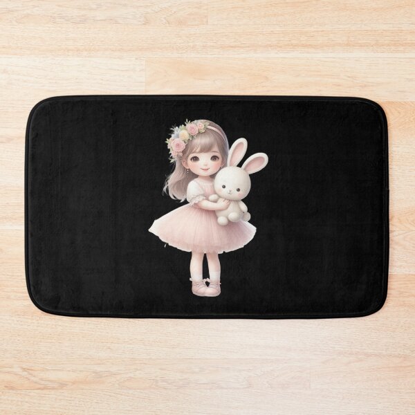 Item preview, Cute Girl with Rabbit Toy designed and sold by Codavid85.