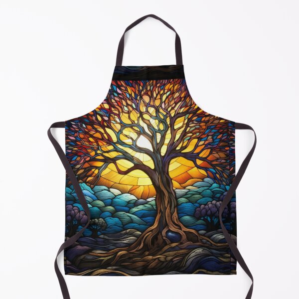 Item preview, Stained Glass Tree Of Life Mosaic Sunset Art designed and sold by pinkal.