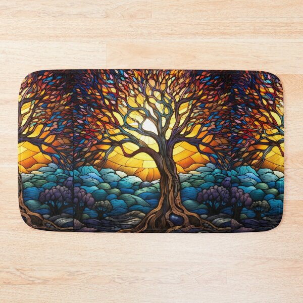 Item preview, Stained Glass Tree Of Life Mosaic Sunset Art  designed and sold by pinkal.