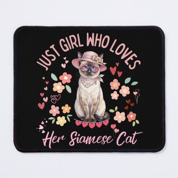 Item preview, Just A Girl Who Loves Her Siamese Cat Floral Cute Pet Lover designed and sold by Fateh-Kro ⭐⭐⭐⭐⭐.