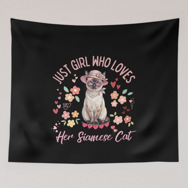 Item preview, Just A Girl Who Loves Her Siamese Cat Floral Cute Pet Lover designed and sold by Fateh-Kro ⭐⭐⭐⭐⭐.