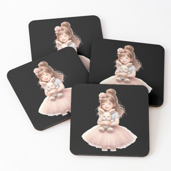 Item preview, Smiling Girl Hugging Bunny designed and sold by Codavid85.
