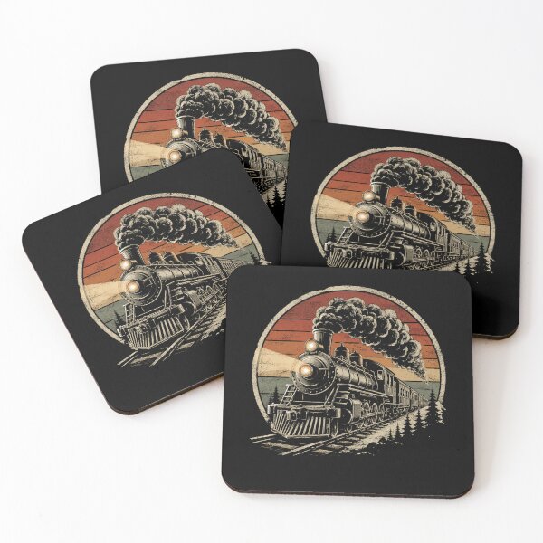 Item preview, Vintage Steam Train Adventure Retro Railroad Engine designed and sold by Moizento.