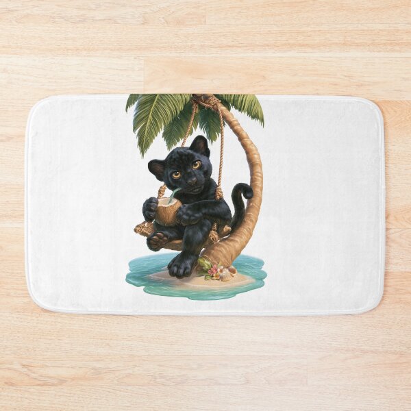Item preview, Black Panther on a Tropical Palm Swing designed and sold by Helenaphotoart.