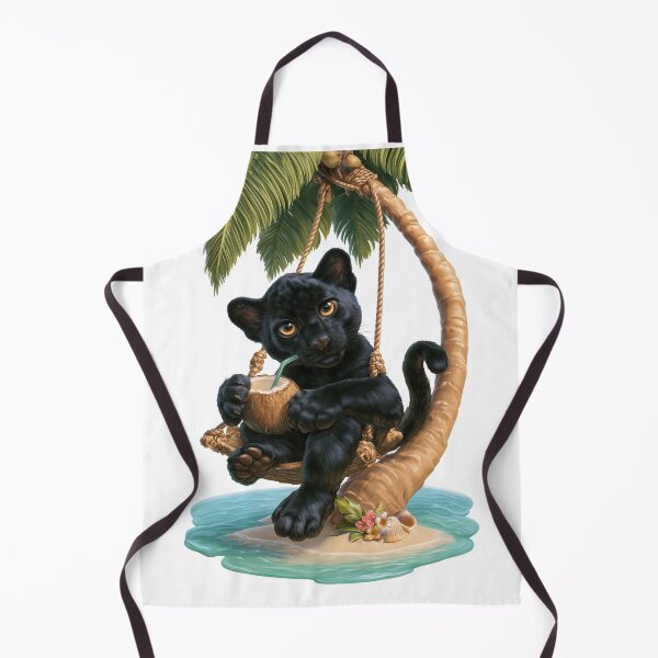 Item preview, Black Panther on a Tropical Palm Swing designed and sold by Helenaphotoart.