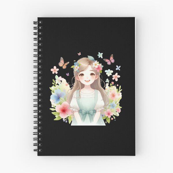 Item preview, Smiling Girl with Flowers and Butterflies designed and sold by Codavid85.