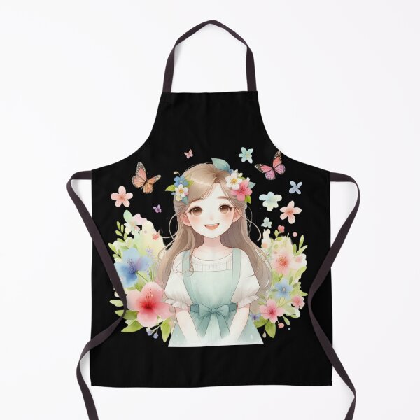 Item preview, Smiling Girl with Flowers and Butterflies designed and sold by Codavid85.