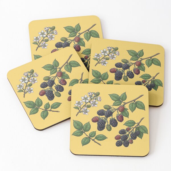 Item preview, Bramble Berry Botanical Illustration - Detailed Blackberry Fruit and Flowers designed and sold by Evelashop.