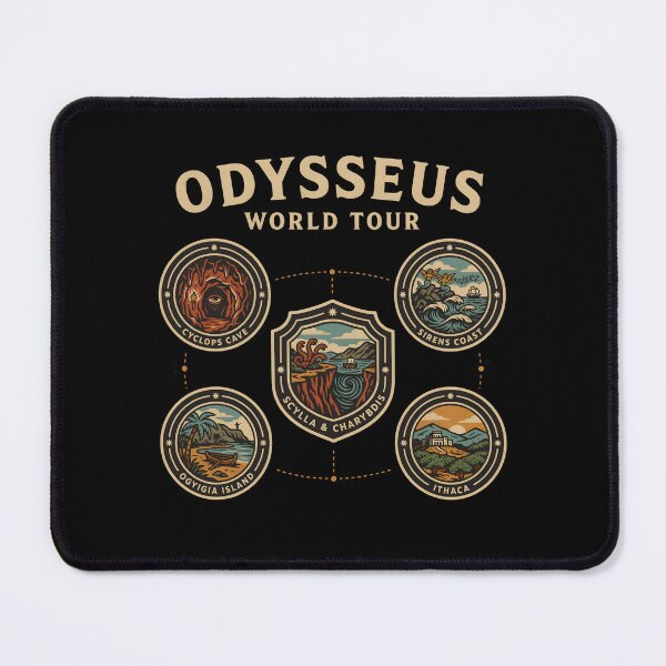 Item preview, Odysseus World Tour Vintage Ancient Greek Travel Parody for Mythology Fans designed and sold by Redgiant87x.