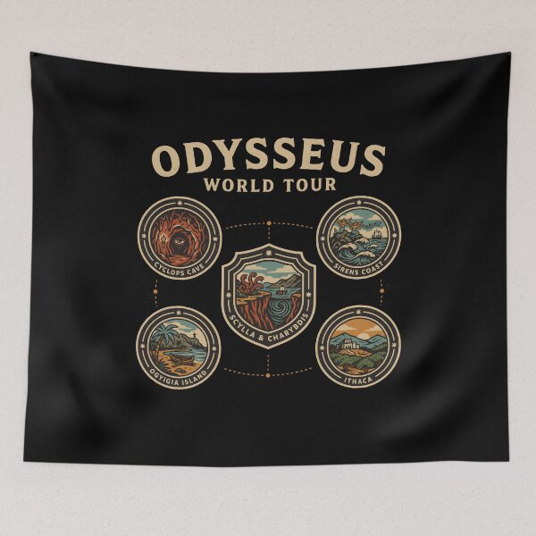 Item preview, Odysseus World Tour Vintage Ancient Greek Travel Parody for Mythology Fans designed and sold by Redgiant87x.