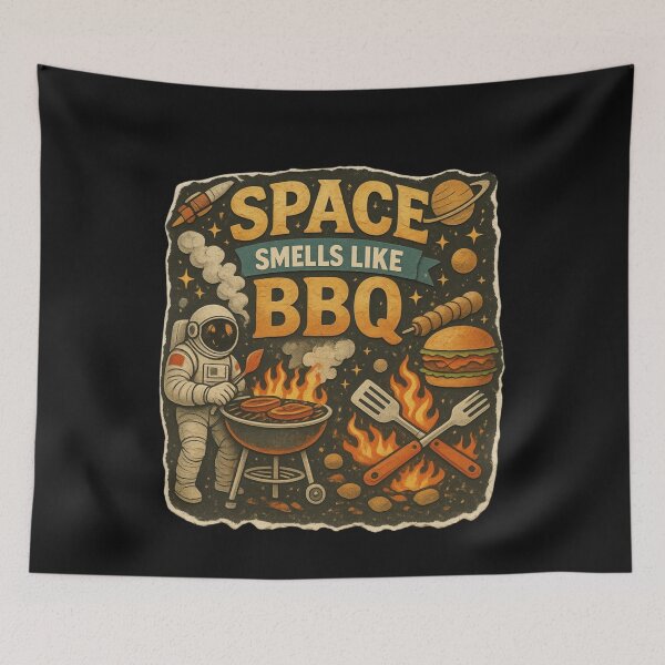 Item preview, Space Smells Like BBQ | Illustration Cosmic Astronaut Sci-Fi designed and sold by Genius Geek.