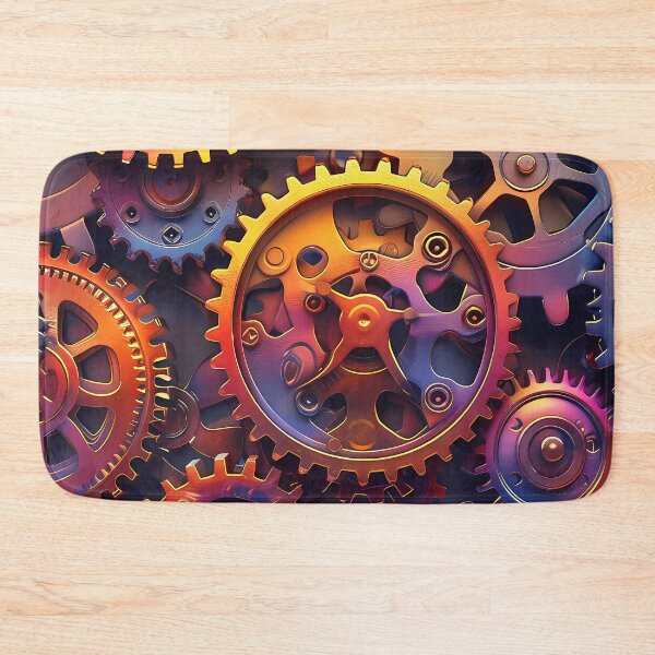Item preview, Steampunk Neon-Like Colored Hues Mechanical Gears Design designed and sold by DEC02.