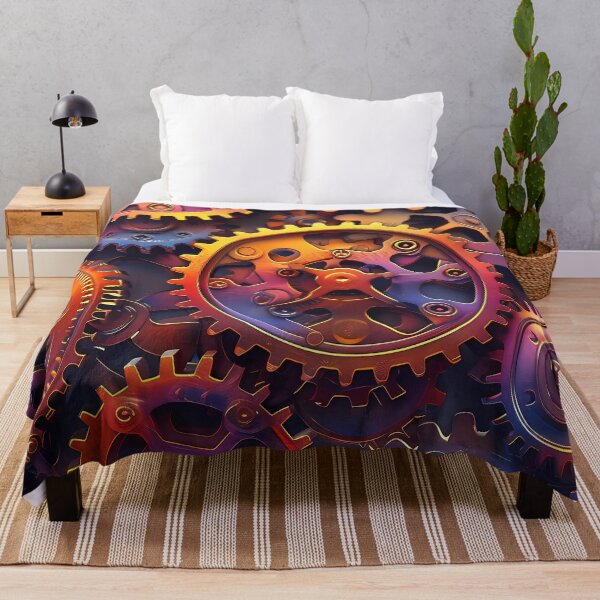 Item preview, Steampunk Neon-Like Colored Hues Mechanical Gears Design designed and sold by DEC02.