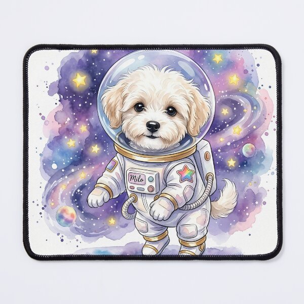 Item preview, ⁠Cute Watercolor Maltipoo Astronaut Puppy in Space designed and sold by Sussyg007.
