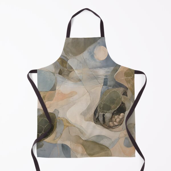 Item preview, Neutral Coastal Sea Turtles – Abstract Nesting Beach Art designed and sold by GutyzDesignsES.