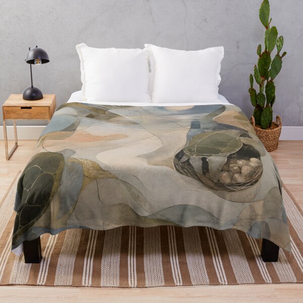 Item preview, Neutral Coastal Sea Turtles – Abstract Nesting Beach Art designed and sold by GutyzDesignsES.
