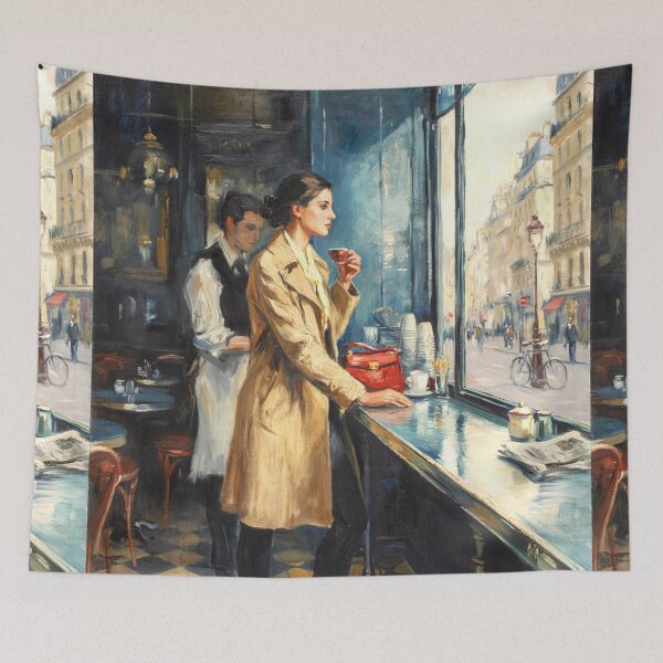 Item preview, French Bistro Cafe – Impressionist Painting  designed and sold by CARRAANN.