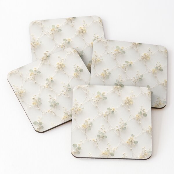 Item preview, Cream Floral Geometric Diamond Lattice designed and sold by IntelliMindDesigns.