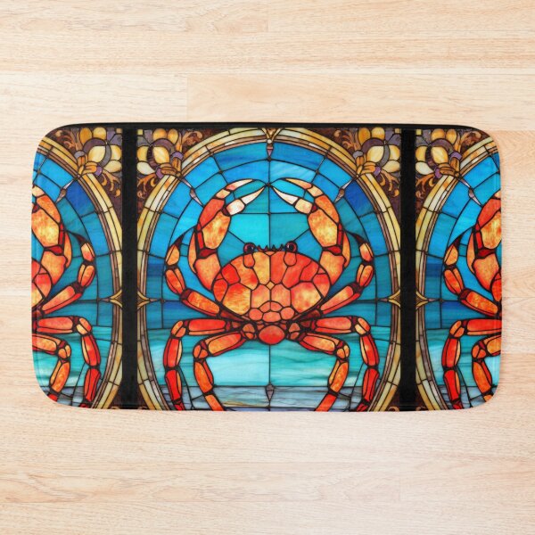 Item preview, Stained Glass Crab Ocean Coastal Window Art  designed and sold by pinkal.