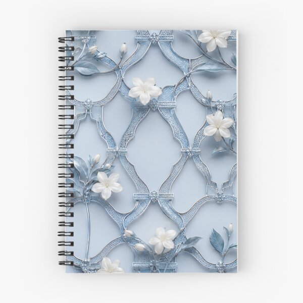 Item preview, Soft Blue Geometric Floral Net Pattern designed and sold by IntelliMindDesigns.