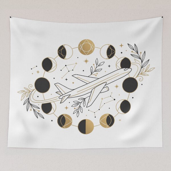 Item preview, Celestial Moon Phase Airplane designed and sold by Design-Illusi0n.