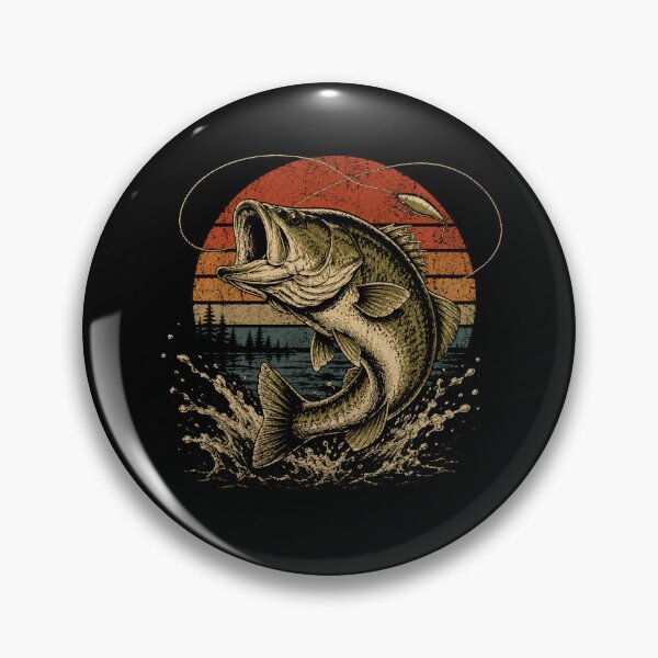 Item preview, Vintage Largemouth Bass Fishing Retro Angler designed and sold by Moizento.