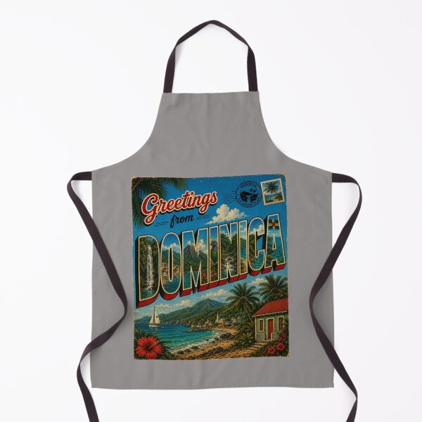 Item preview, Greetings from Dominica Vintage Travel Poster, Retro Caribbean Beach Paradise designed and sold by Right-UR.