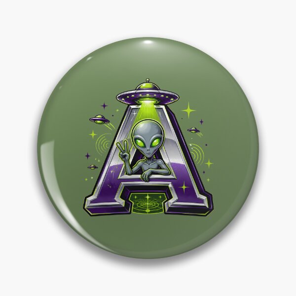 Item preview, Letter A Alien Cryptid Initial Art | Retro UFO Alphabet Design designed and sold by VectorJoy.