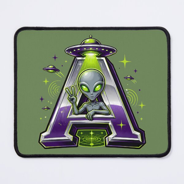 Item preview, Letter A Alien Cryptid Initial Art | Retro UFO Alphabet Design designed and sold by VectorJoy.