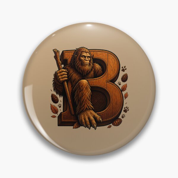 Item preview, Letter B Bigfoot Initial Art | Sasquatch Cryptid Alphabet Design designed and sold by VectorJoy.