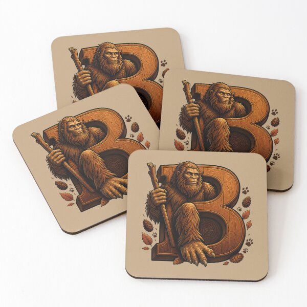 Item preview, Letter B Bigfoot Initial Art | Sasquatch Cryptid Alphabet Design designed and sold by VectorJoy.